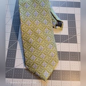 Nicole Miller Olive and Lavender Geometric Tie